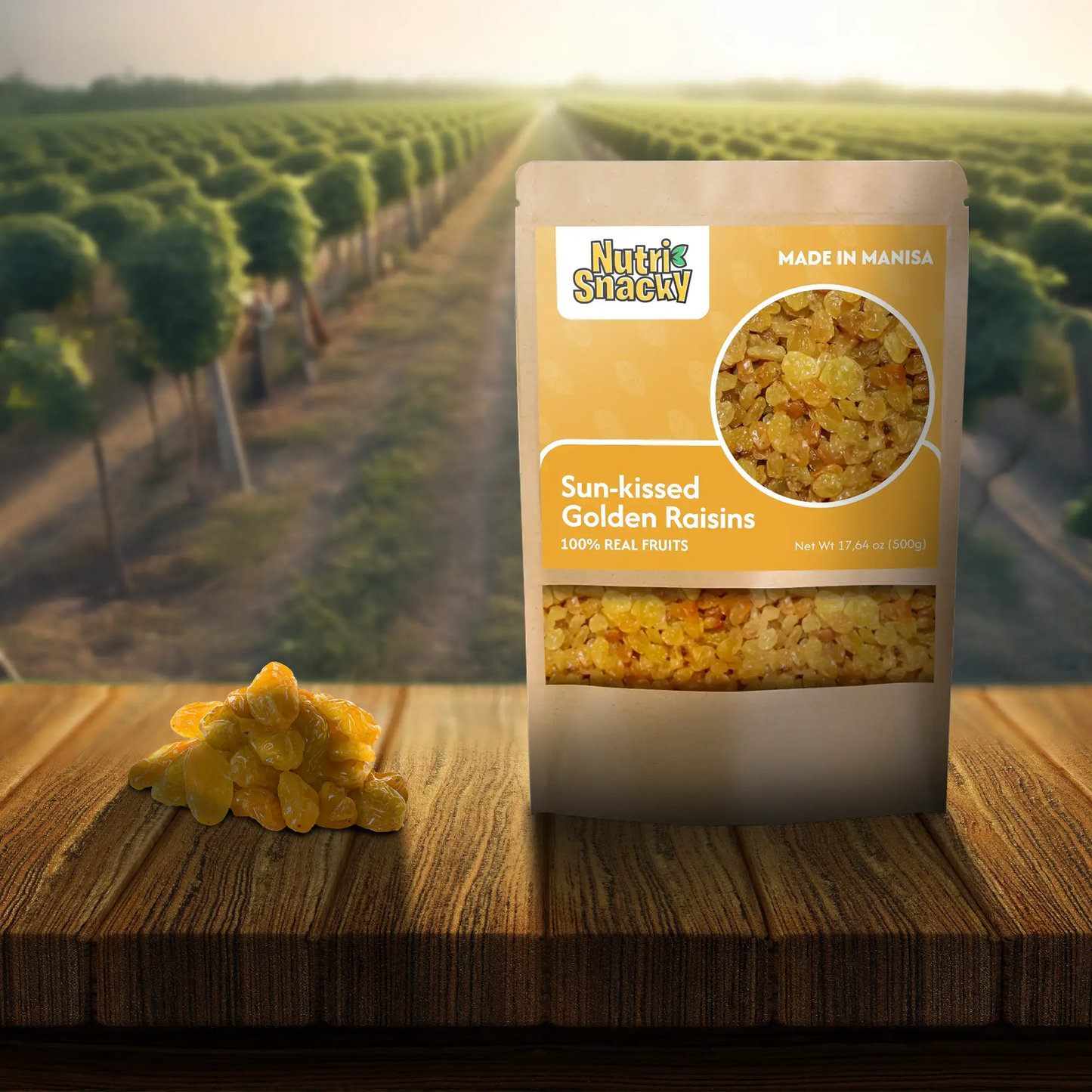 Sun-kissed Golden Raisins, 500 gr